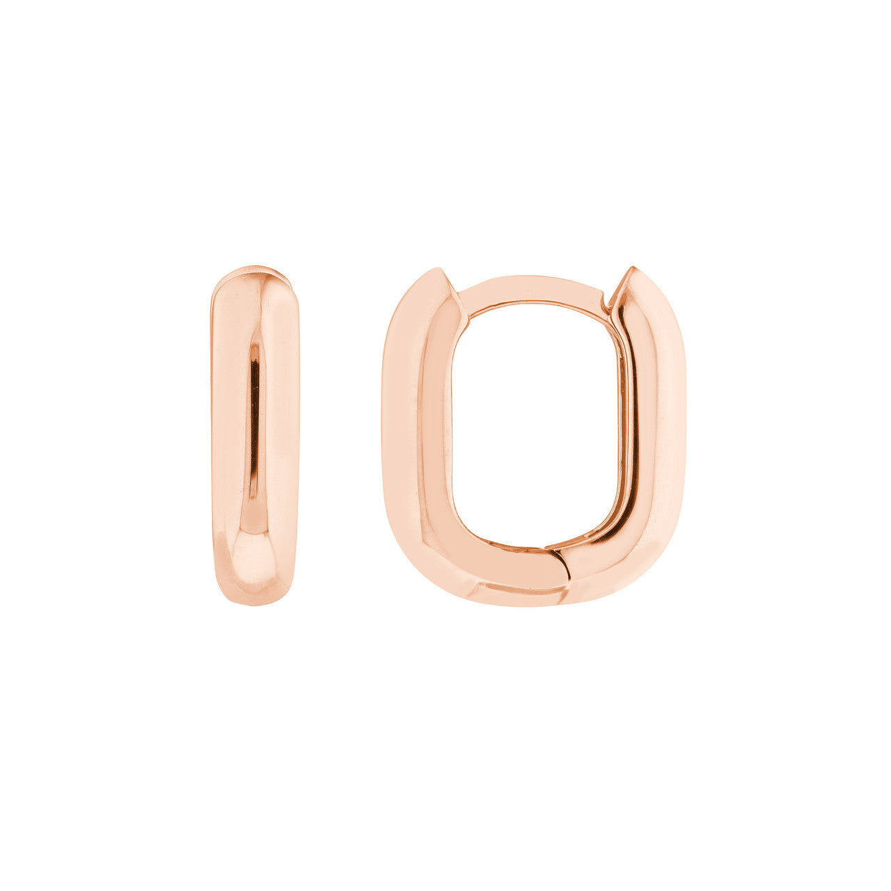 14k Elongated Huggie Earrings