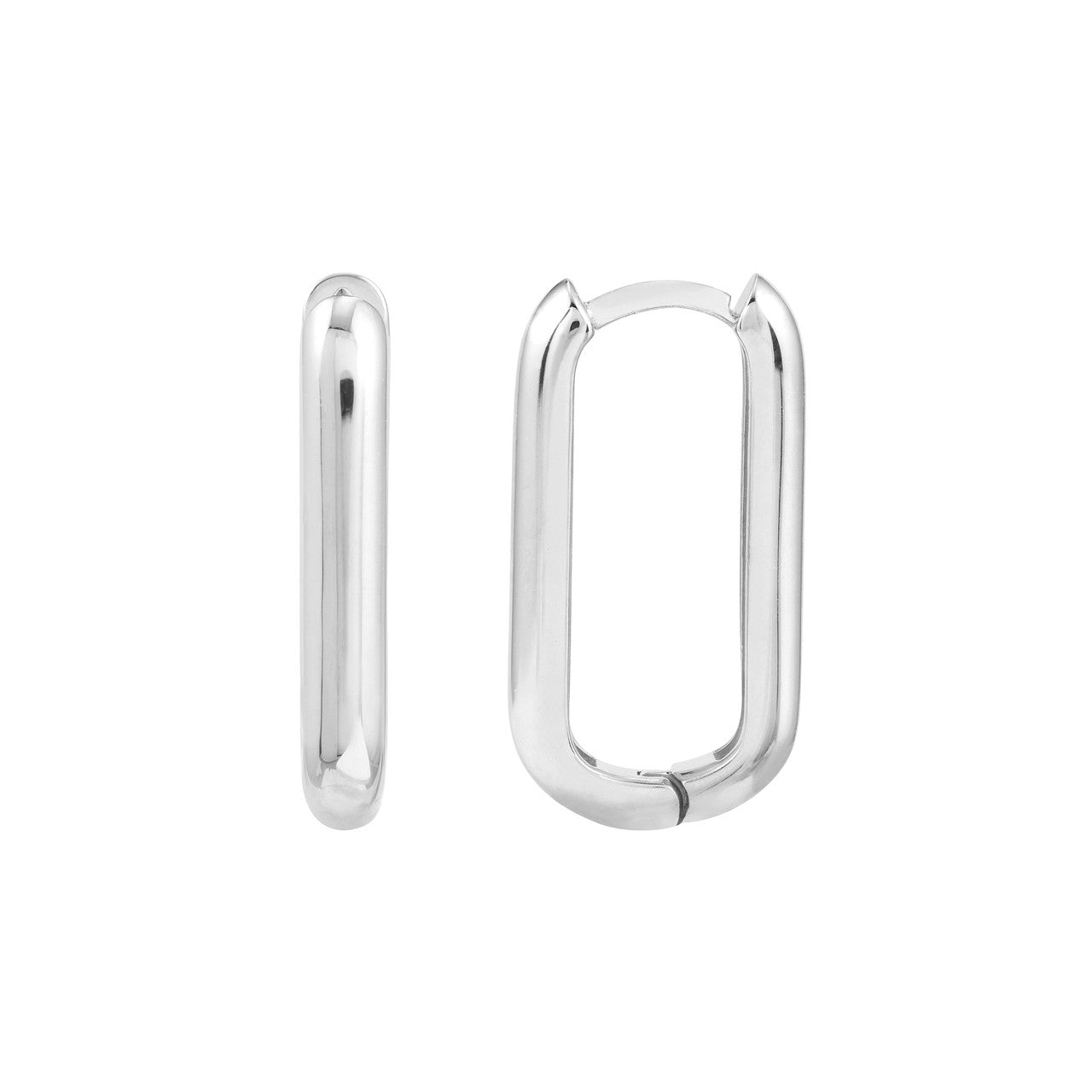 14K Elongated Hoop Earrings