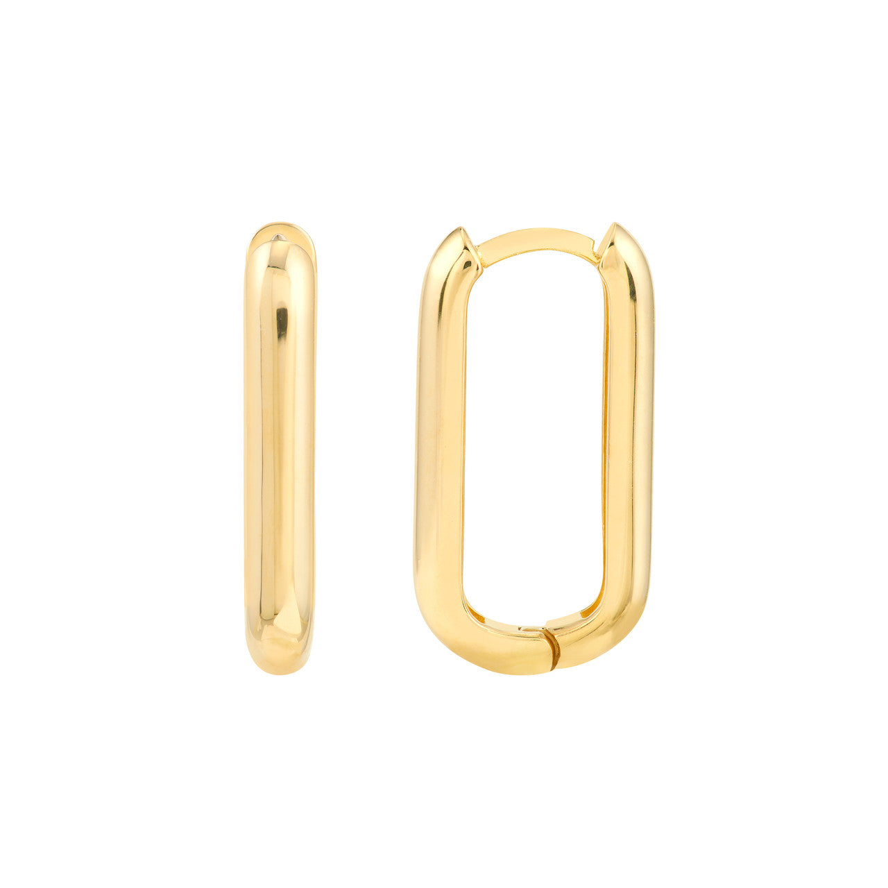 14K Elongated Hoop Earrings