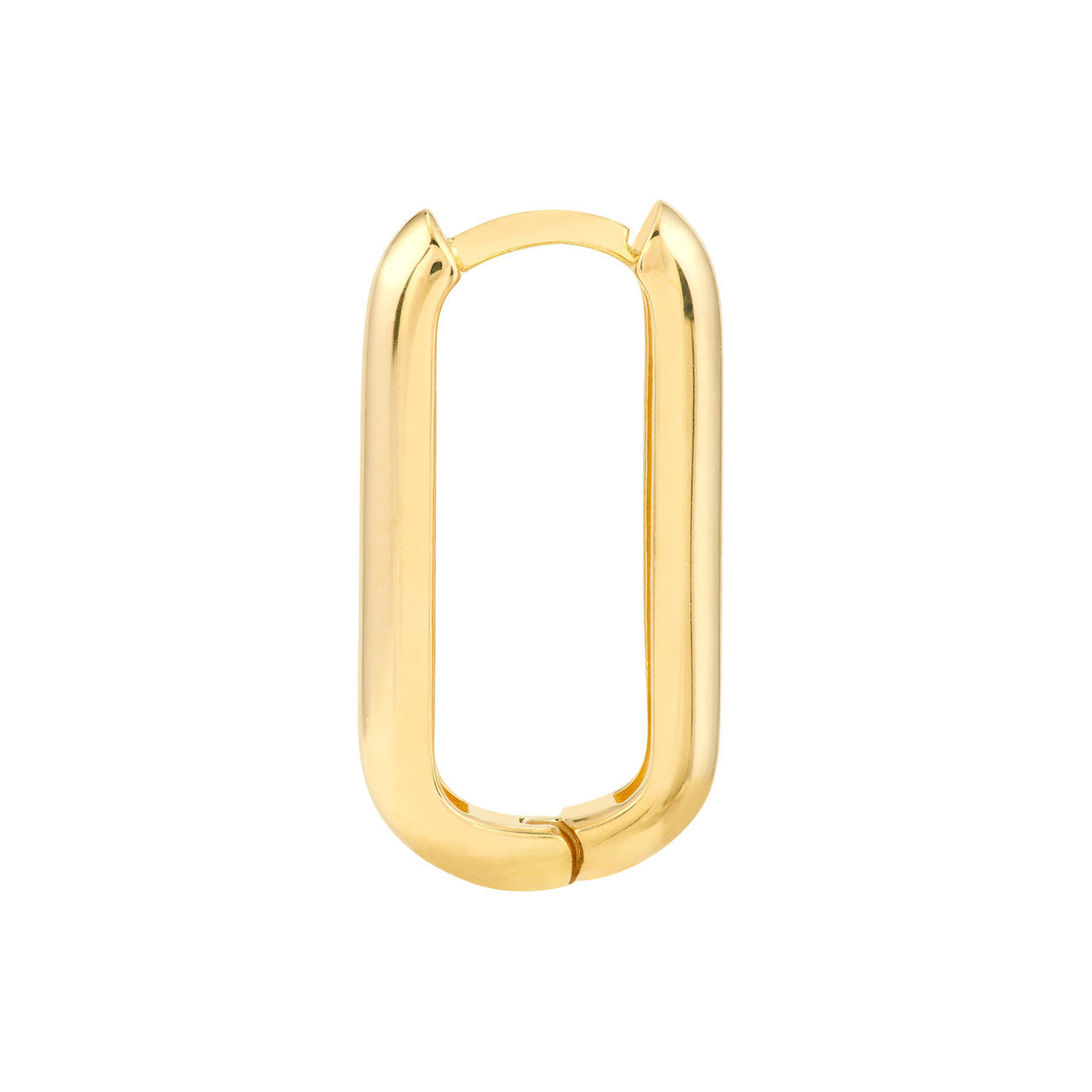 14K Elongated Hoop Earrings