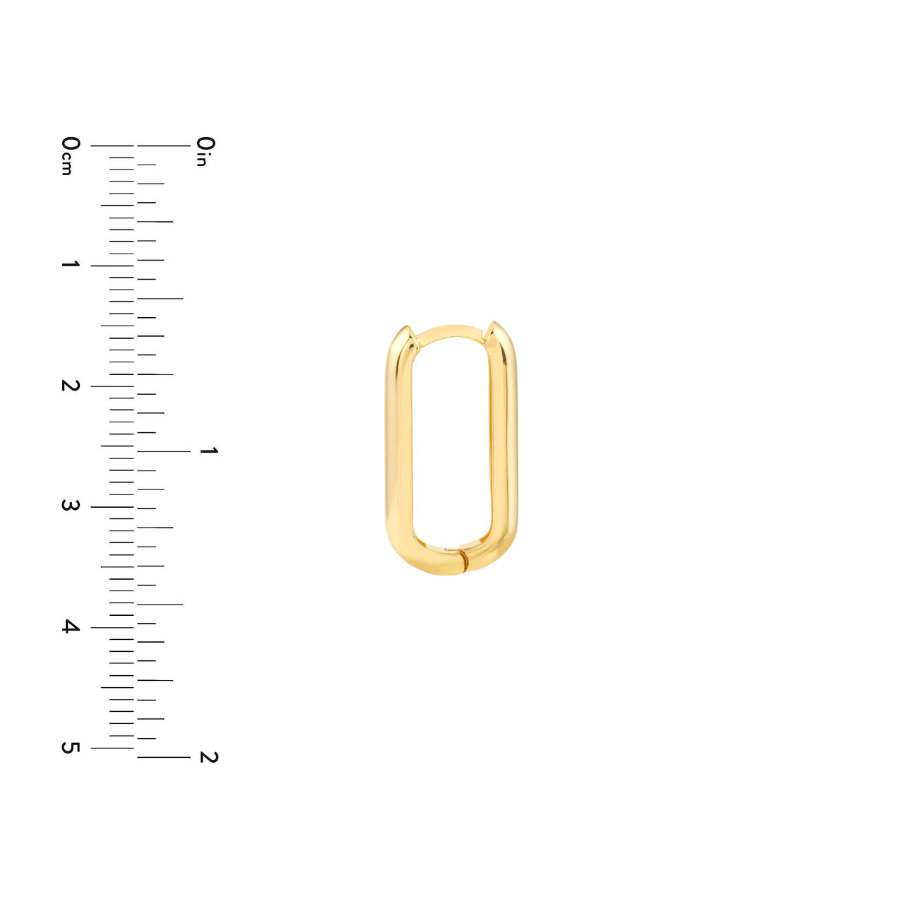 14K Elongated Hoop Earrings