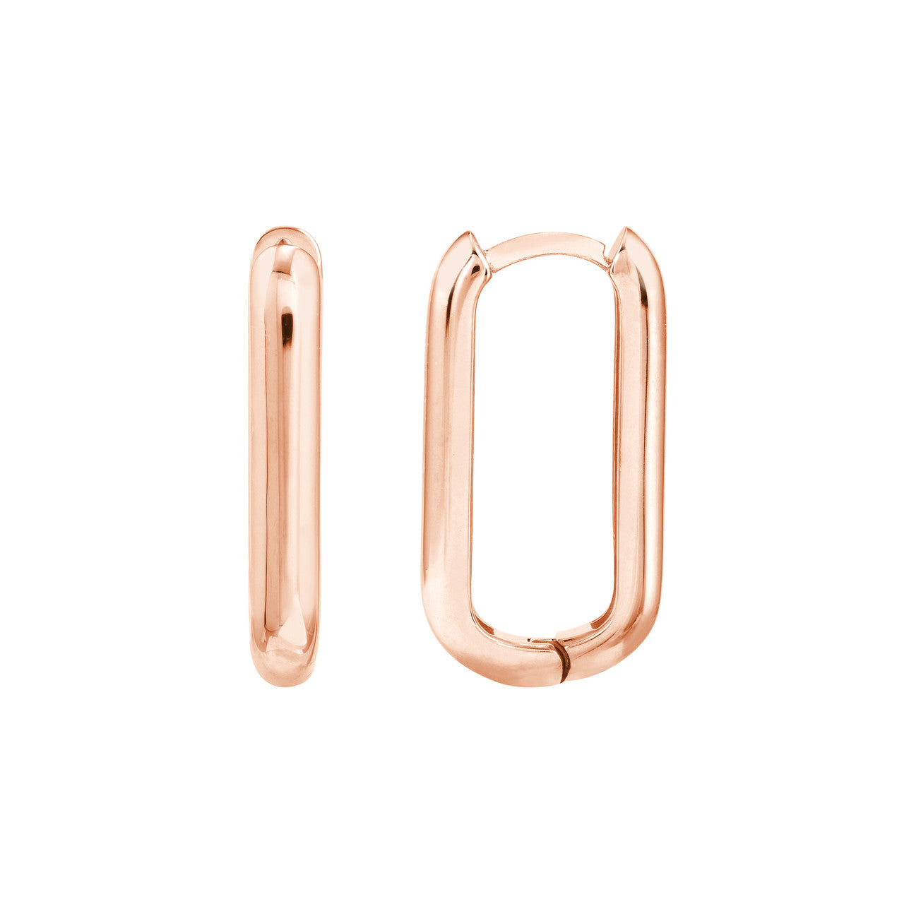 14K Elongated Hoop Earrings