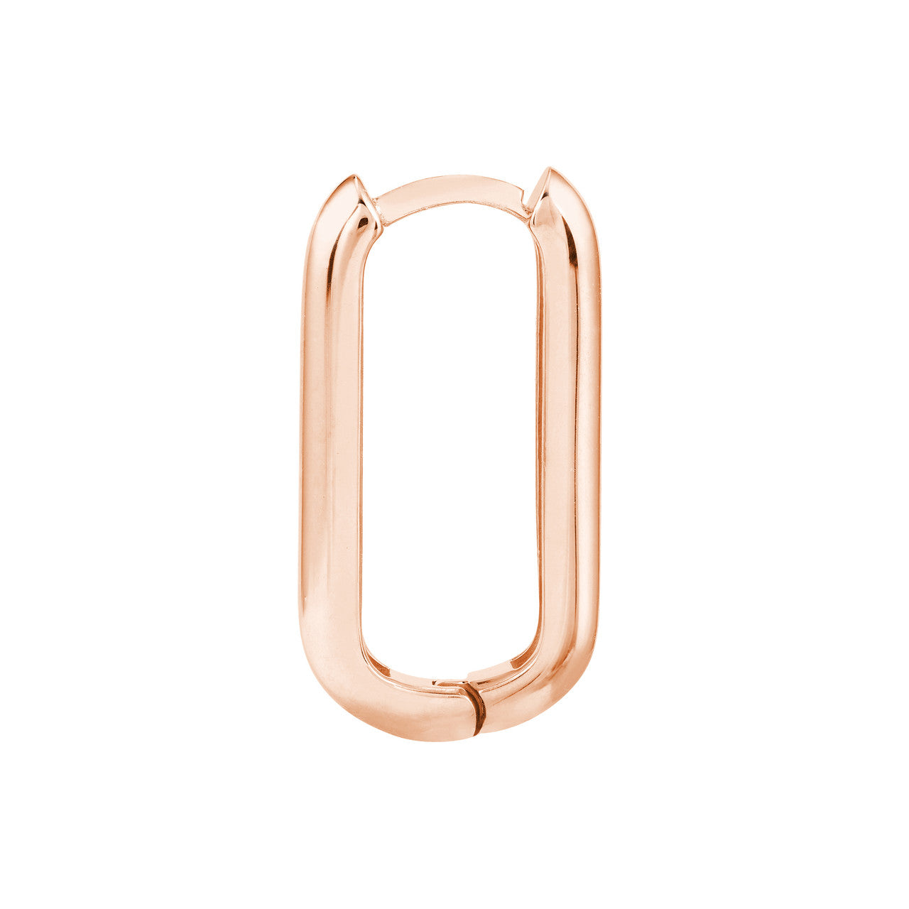 14K Elongated Hoop Earrings