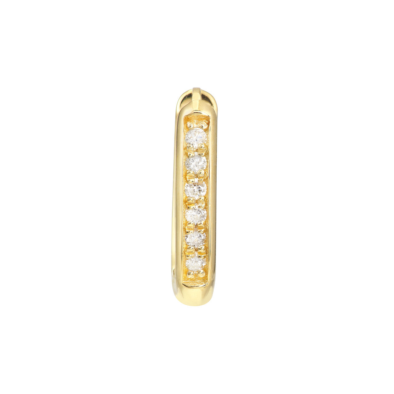 14k Elongated Diamond Huggie Earrings