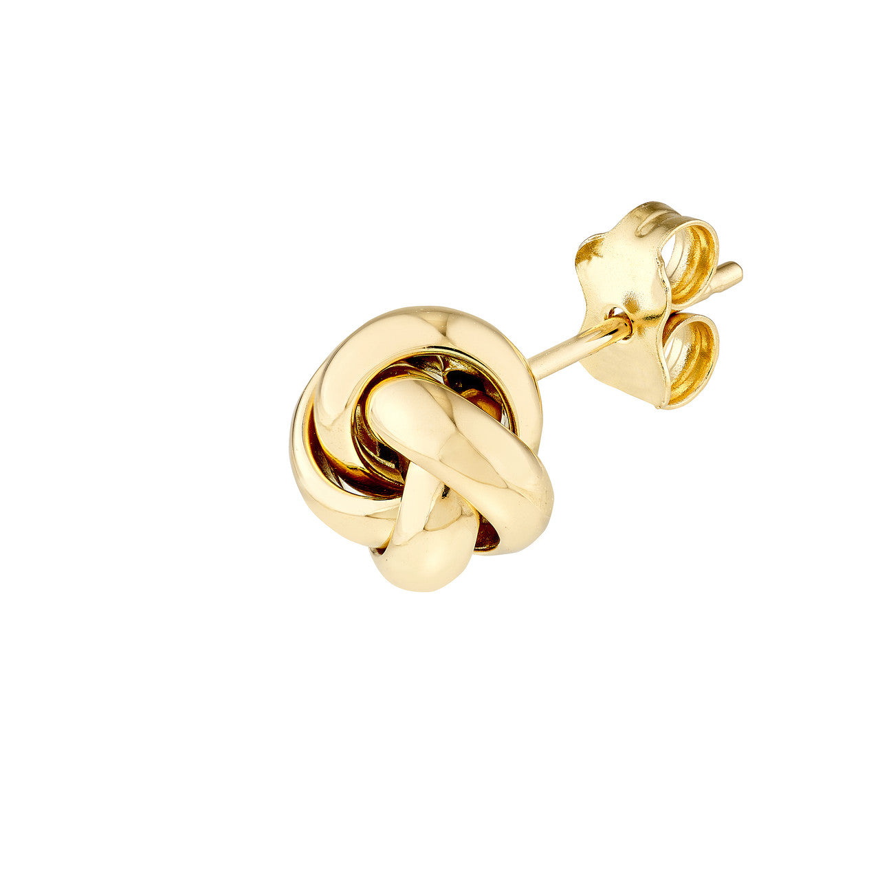 14k Gold Puffed Love Knot Stud Earrings