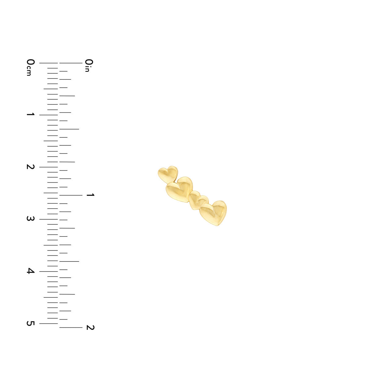 14k Gold Heart Ear Climbers