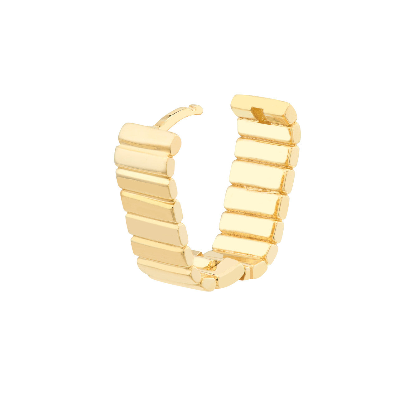 14k Gold Ribbed Earrings