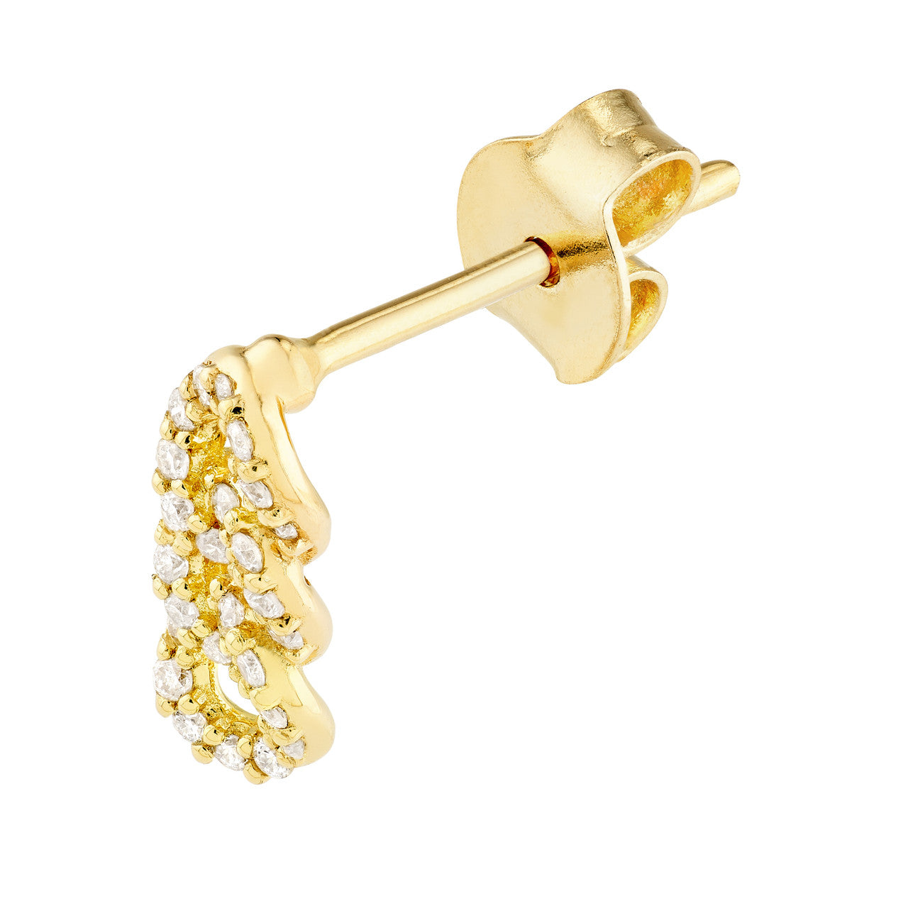 14k Gold Diamond Triple Link Earrings