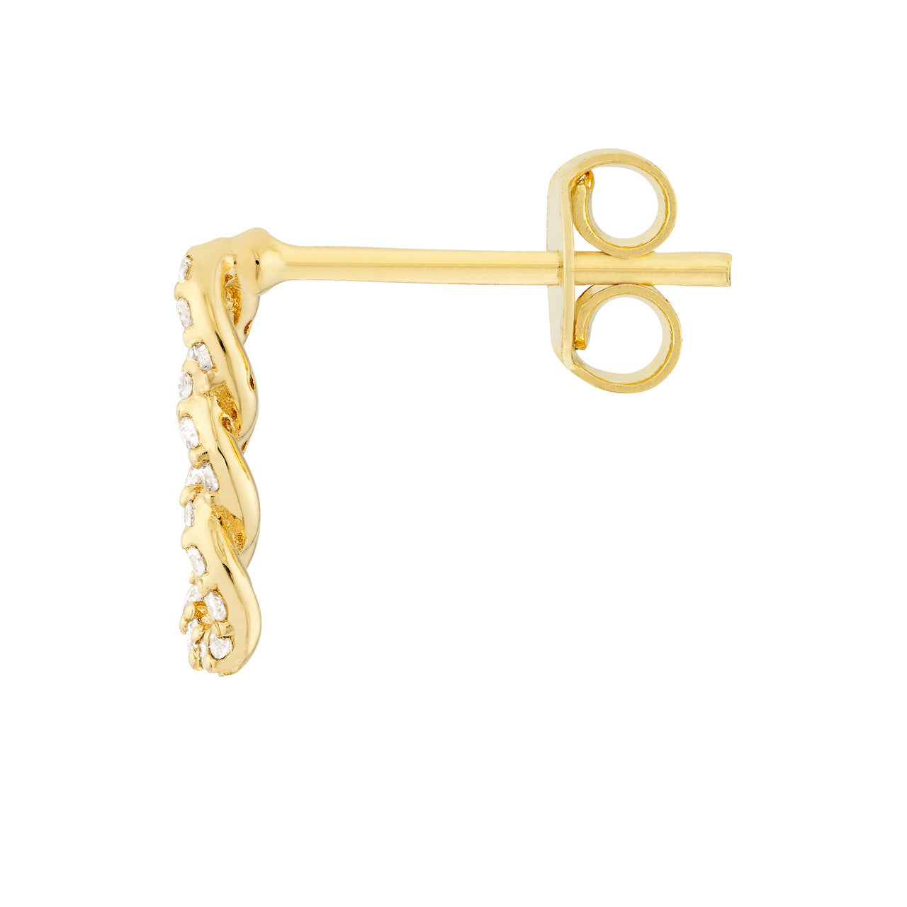 14k Gold Diamond Triple Link Earrings