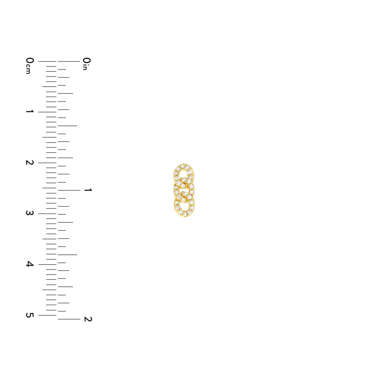 14k Gold Diamond Triple Link Earrings