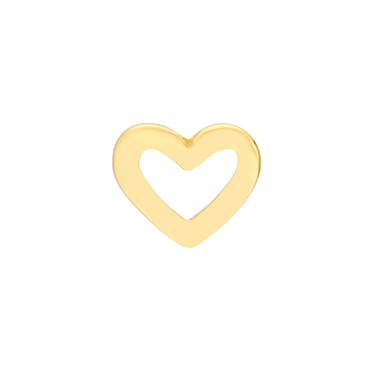 14k Gold Open Heart Stud Earrings