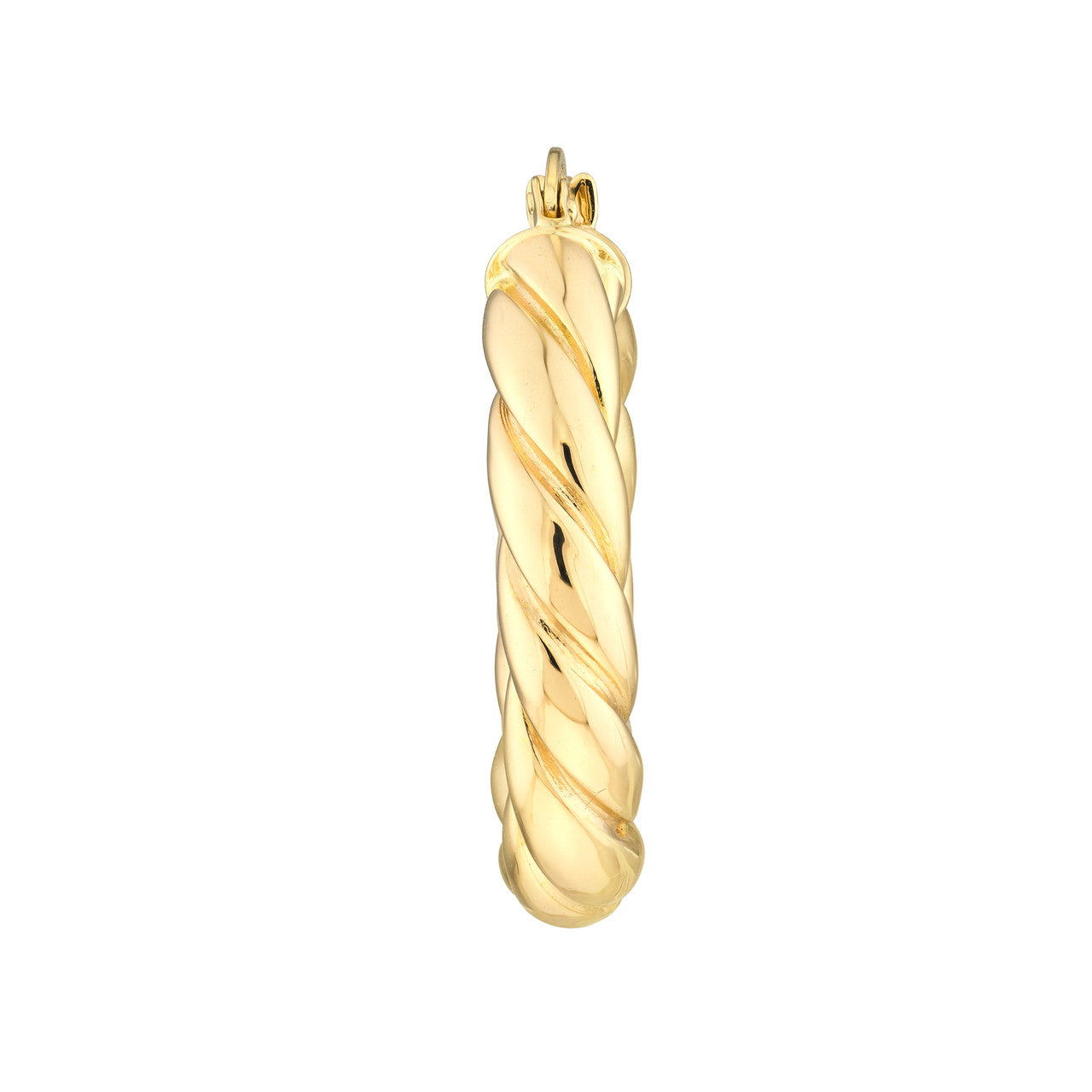 14k Gold Twist Oval Hoop Earrings