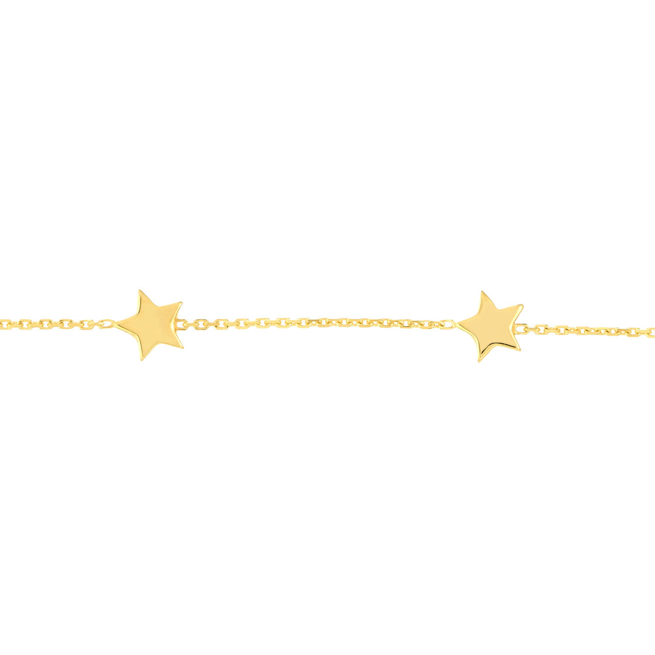 14k Gold Star Station Bracelet