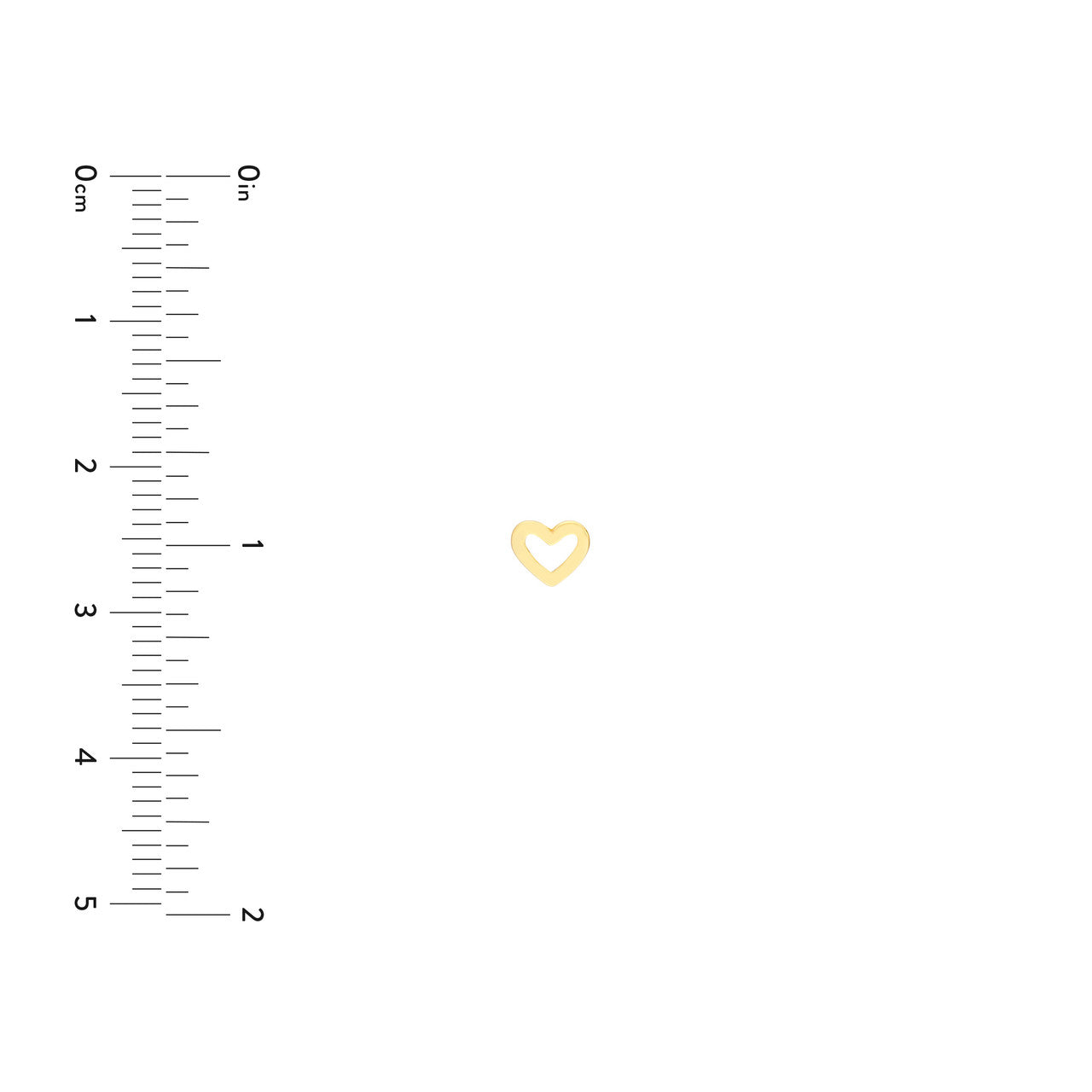14k Gold Open Heart Stud Earrings