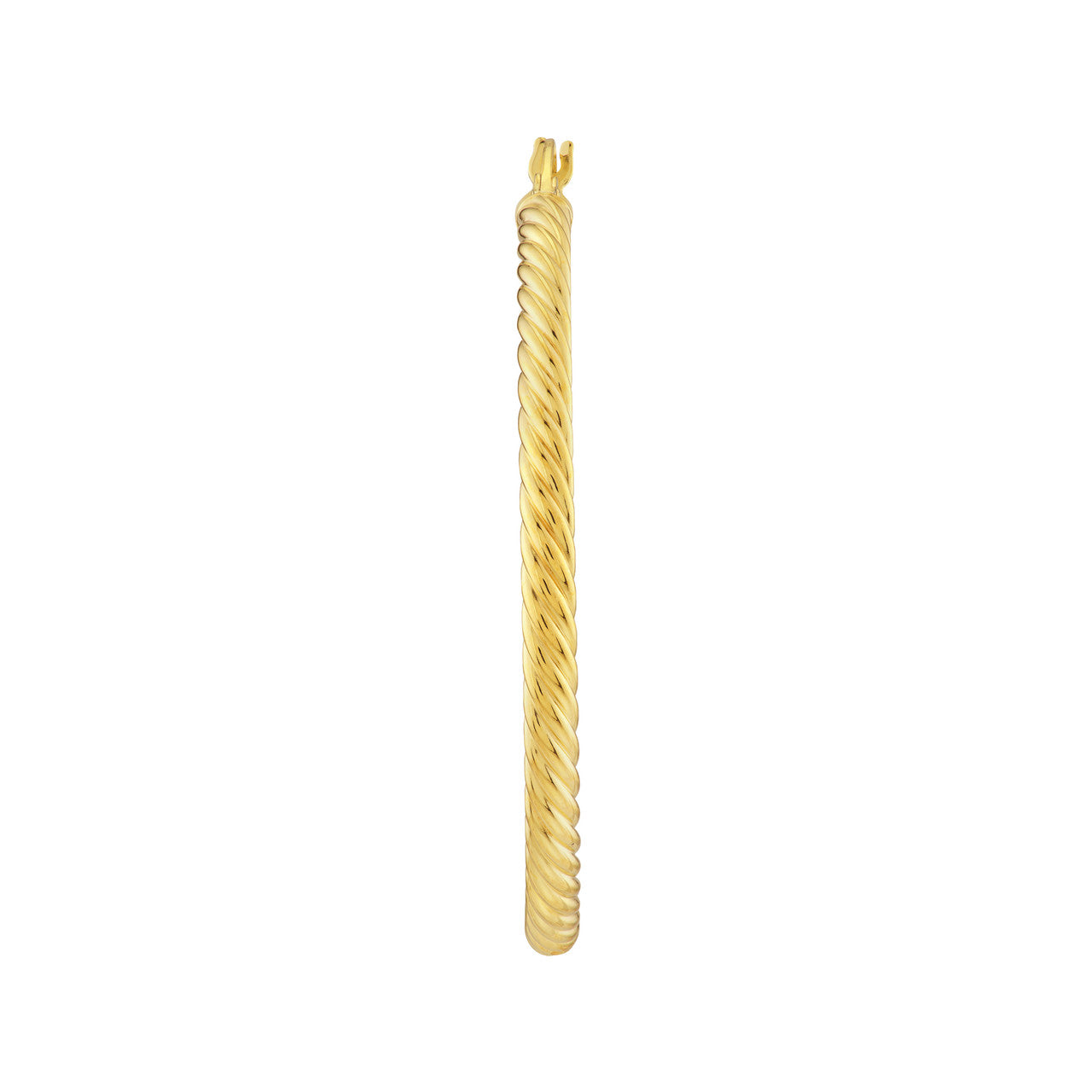 14k Gold Cable Hoop Earrings Large