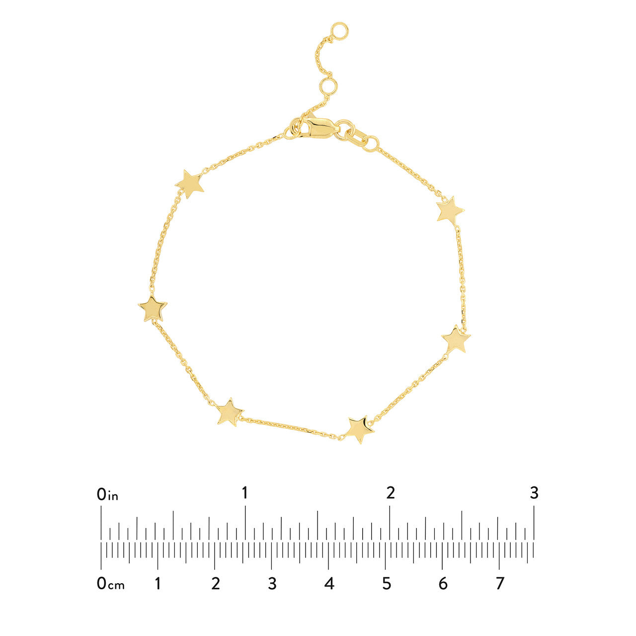 14k Gold Star Station Bracelet
