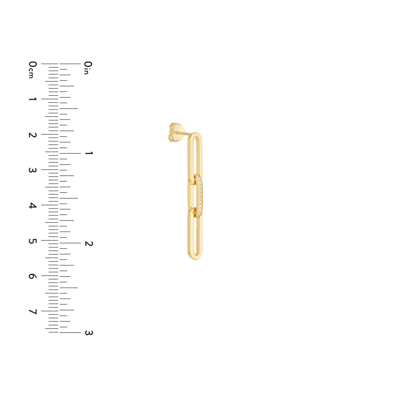 14k Gold Diamond Paperclip Earrings