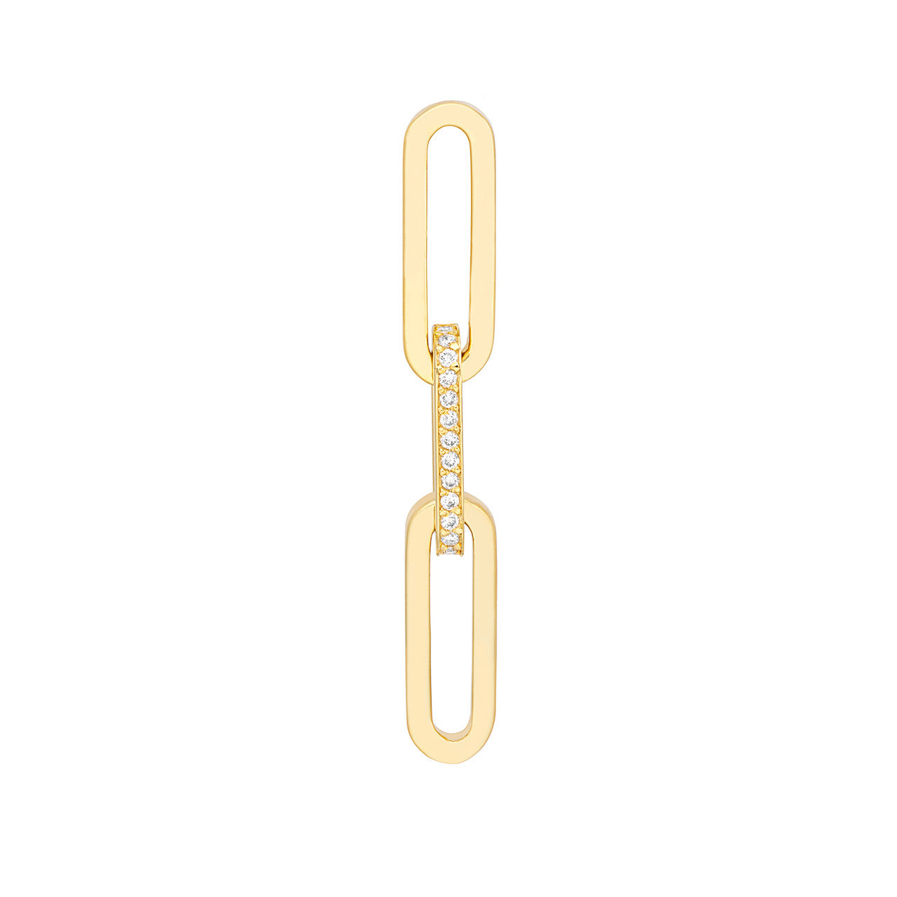 14k Gold Diamond Paperclip Earrings