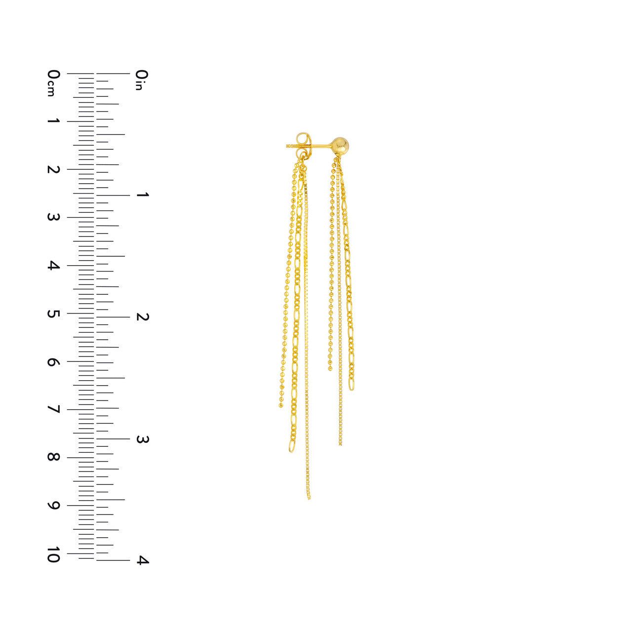 14k Gold Front and Back Dangle Earrings