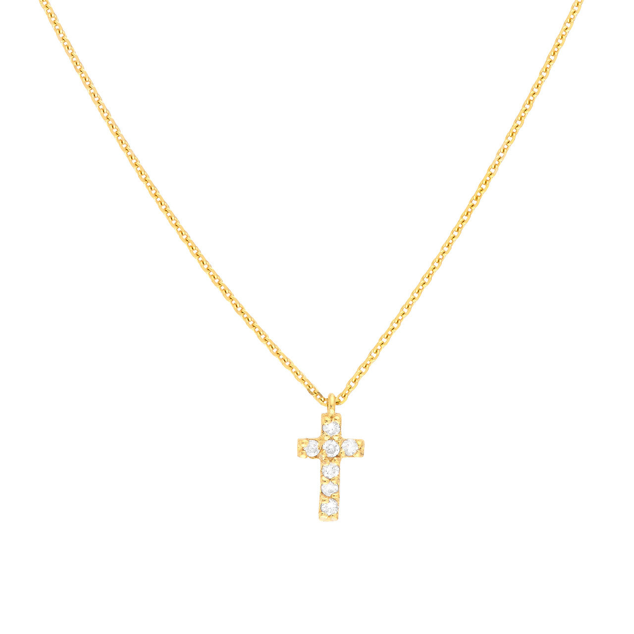 14k Gold Mini Diamond Cross