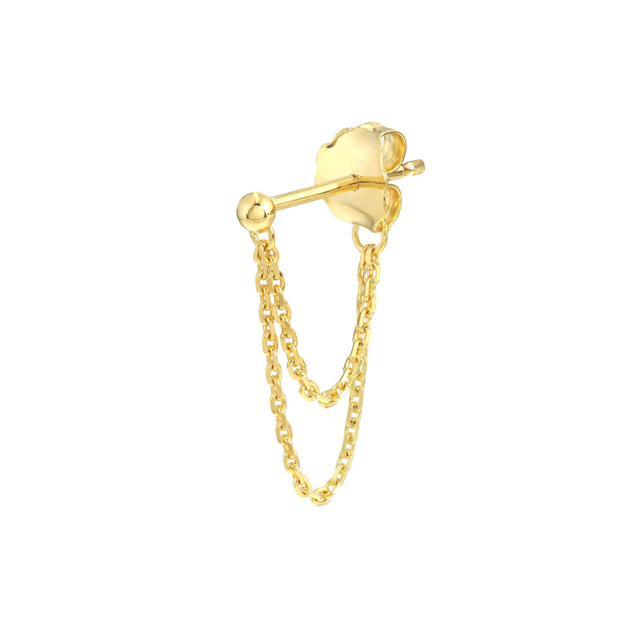 14k Gold Double Chain Drape Earrings