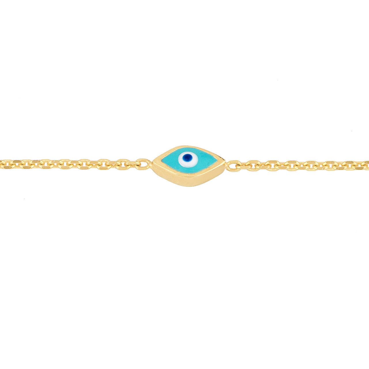 14k Gold Enamel Evil Eye Bracelet