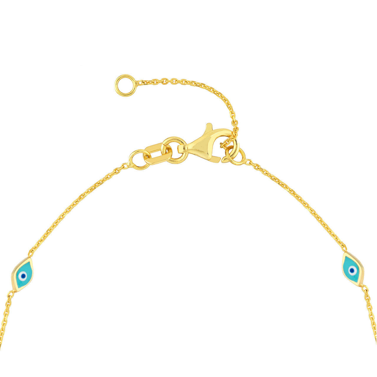 14k Gold Enamel Evil Eye Bracelet