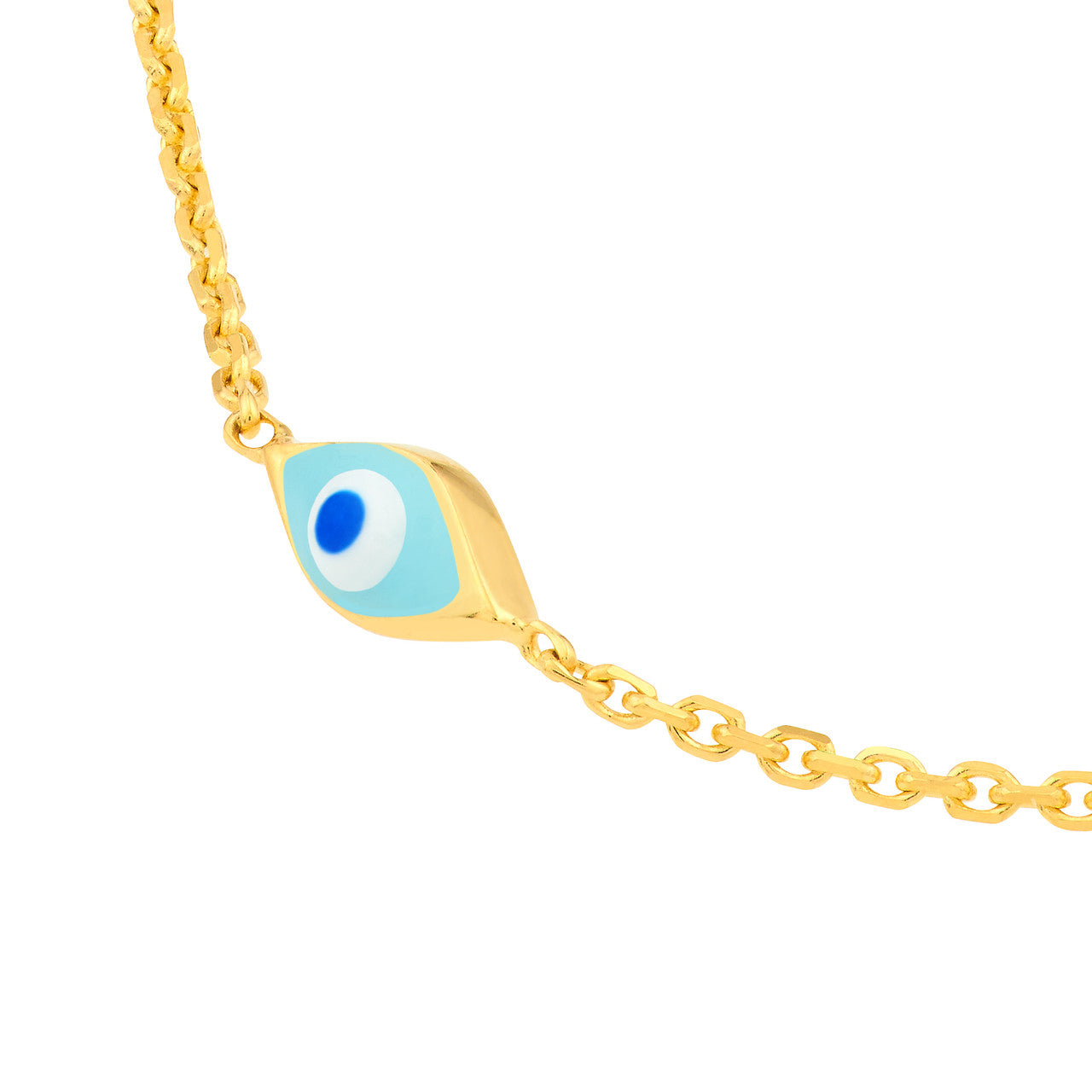 14k Gold Enamel Evil Eye Bracelet