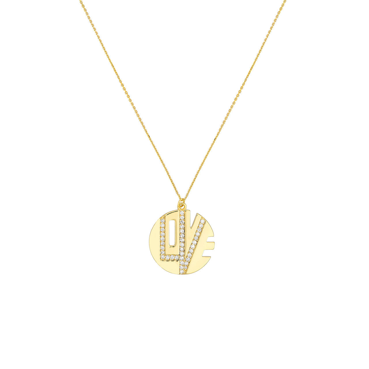 14k Gold Love Medallion Necklace