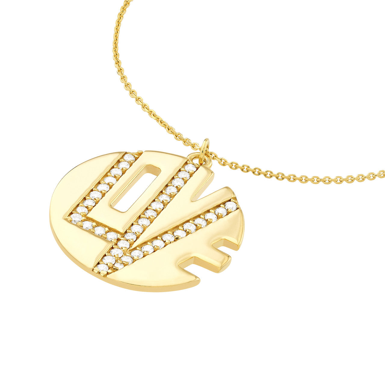 14k Gold Love Medallion Necklace