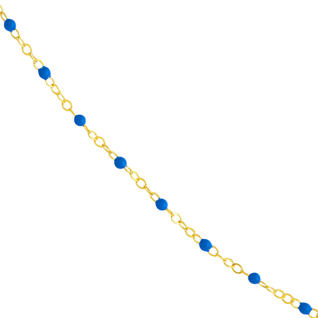 14ky Cobalt Enamel Piatto Bead Necklace