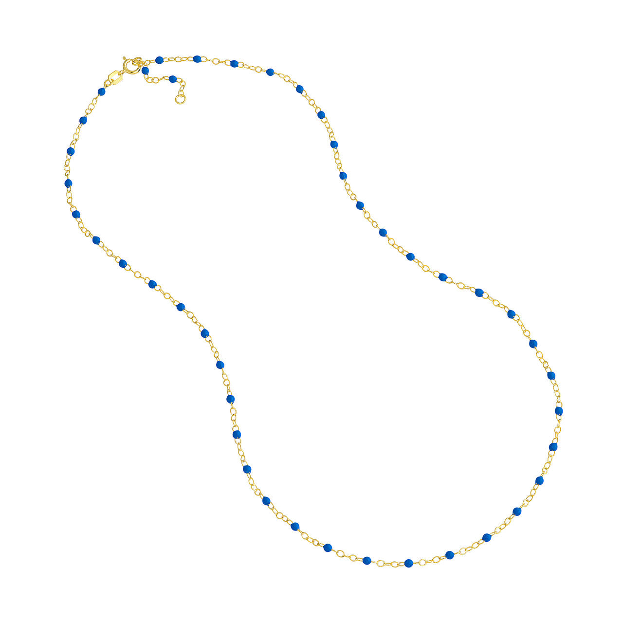 14ky Cobalt Enamel Piatto Bead Necklace