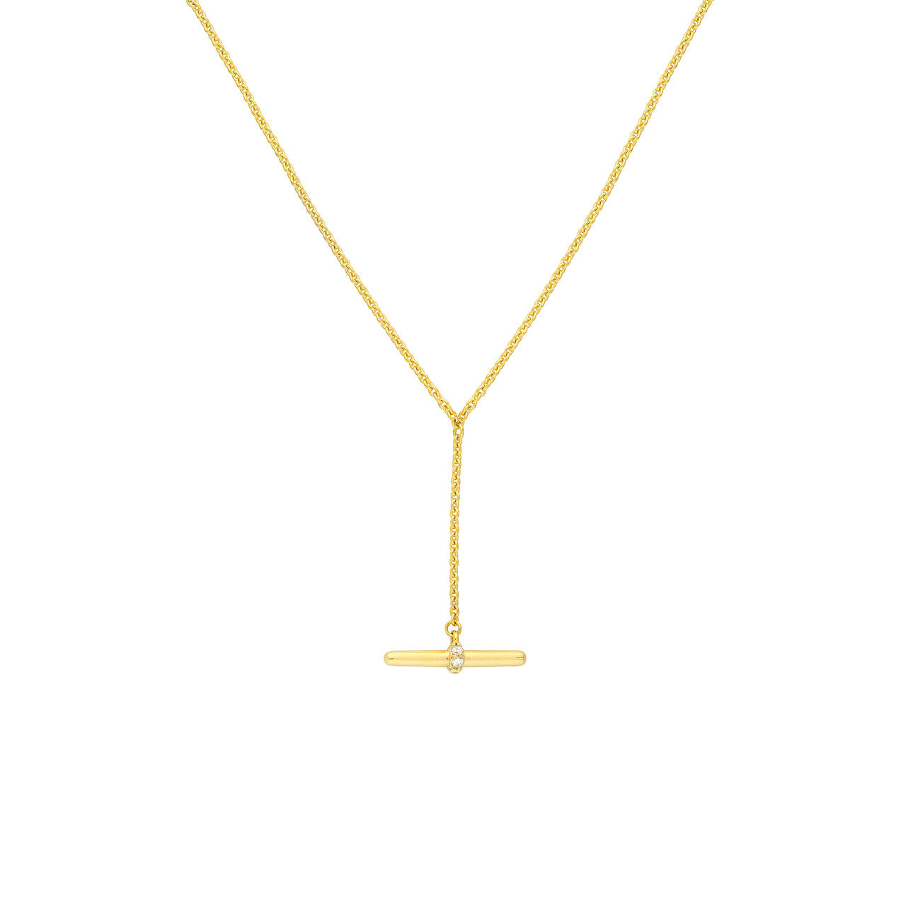 14k Gold Toggle Lariat Necklace