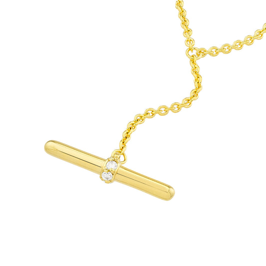 14k Gold Toggle Lariat Necklace