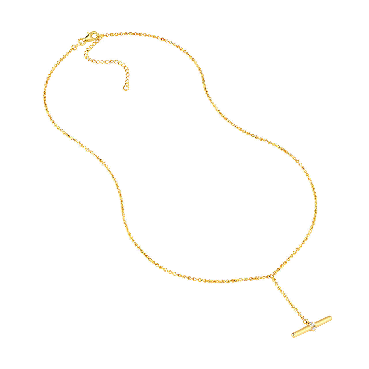 14k Gold Toggle Lariat Necklace