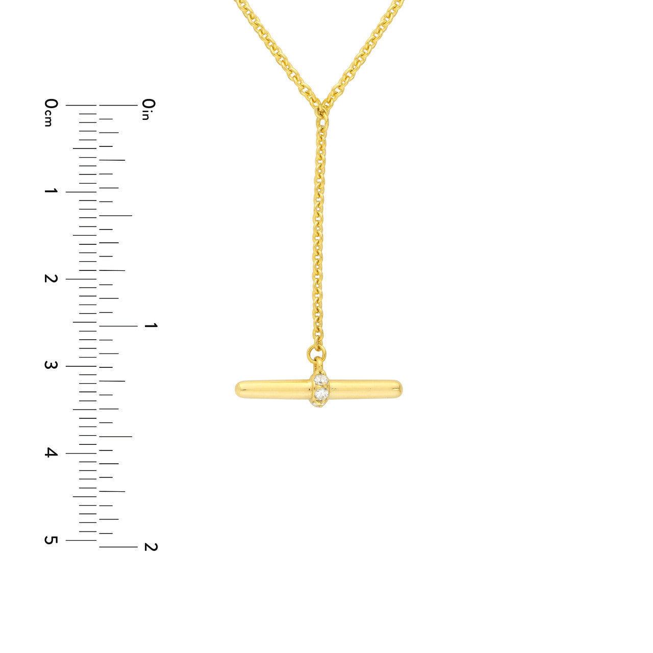 14k Gold Toggle Lariat Necklace