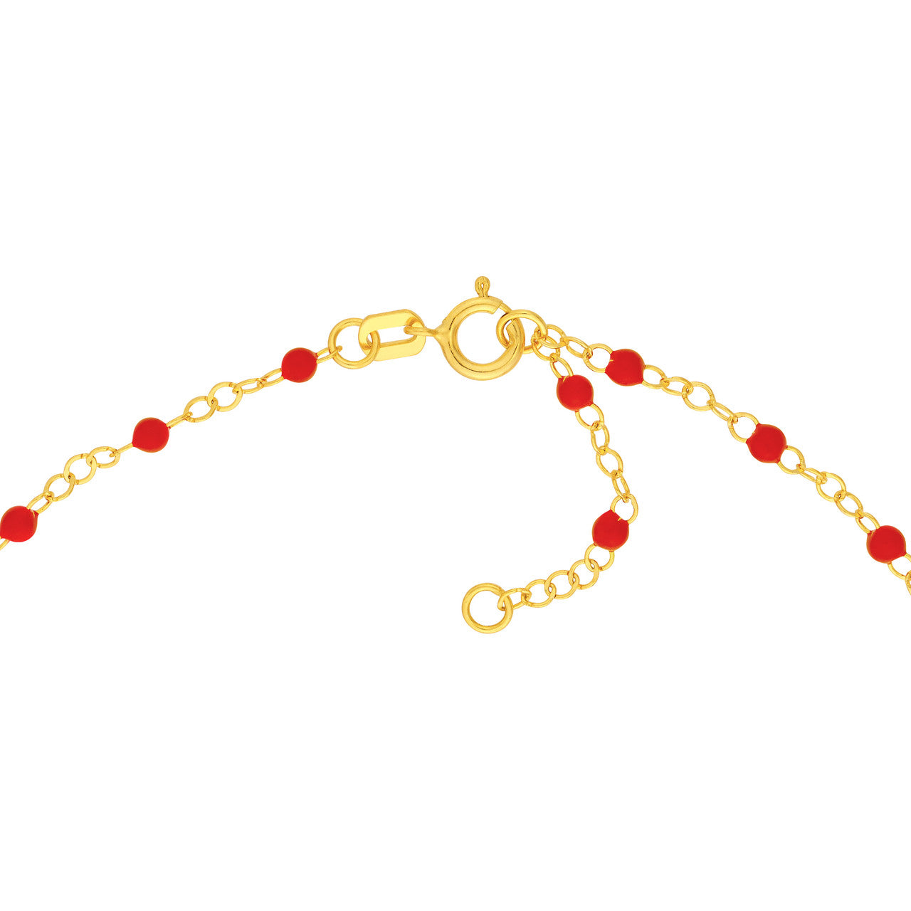 14ky Red Enamel Piatto Bead Necklace