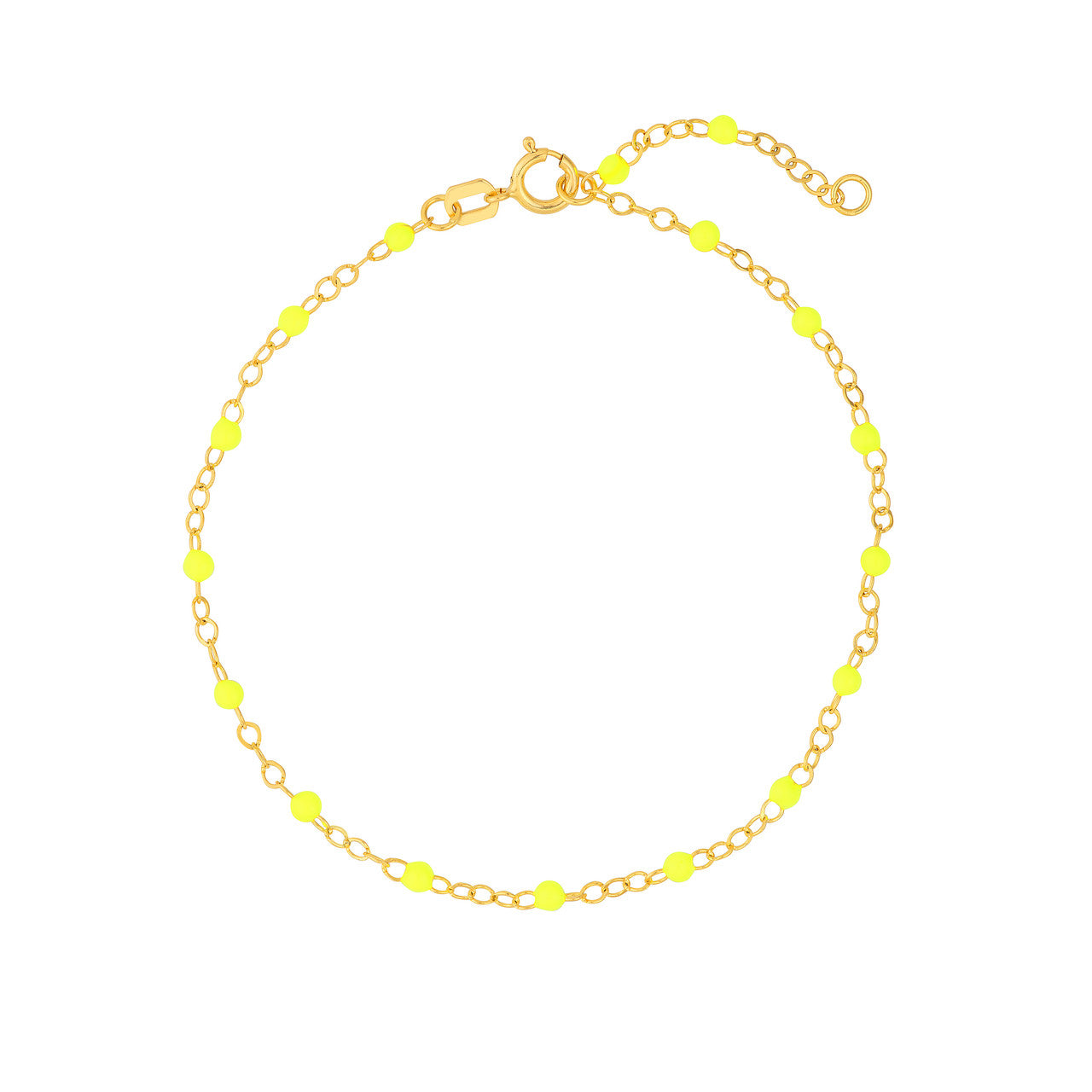 14y Neon Yellow Enamel Piatto Bead Friendship Bracelet