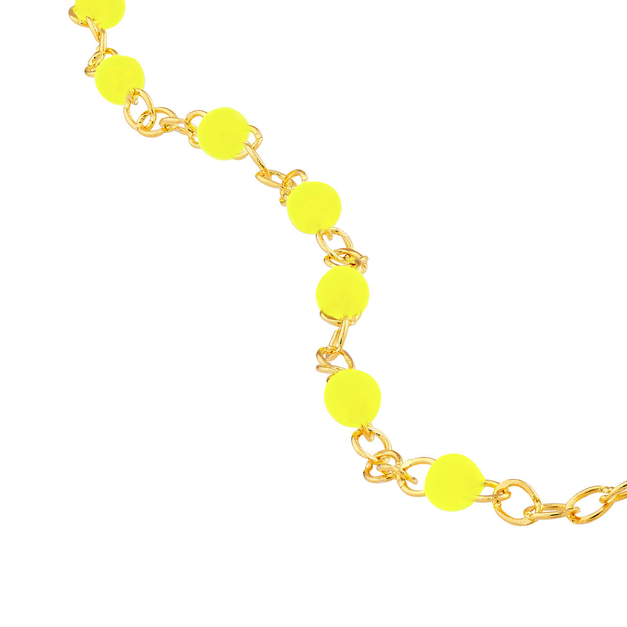 14y Neon Yellow Enamel Piatto Bead Friendship Bracelet