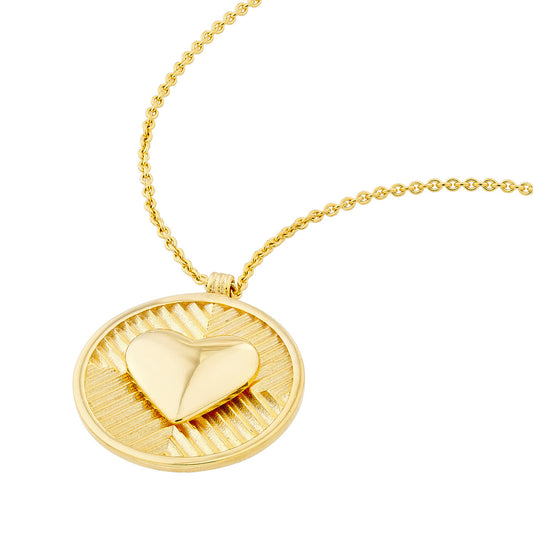 14k Gold Heart Medallion Necklace