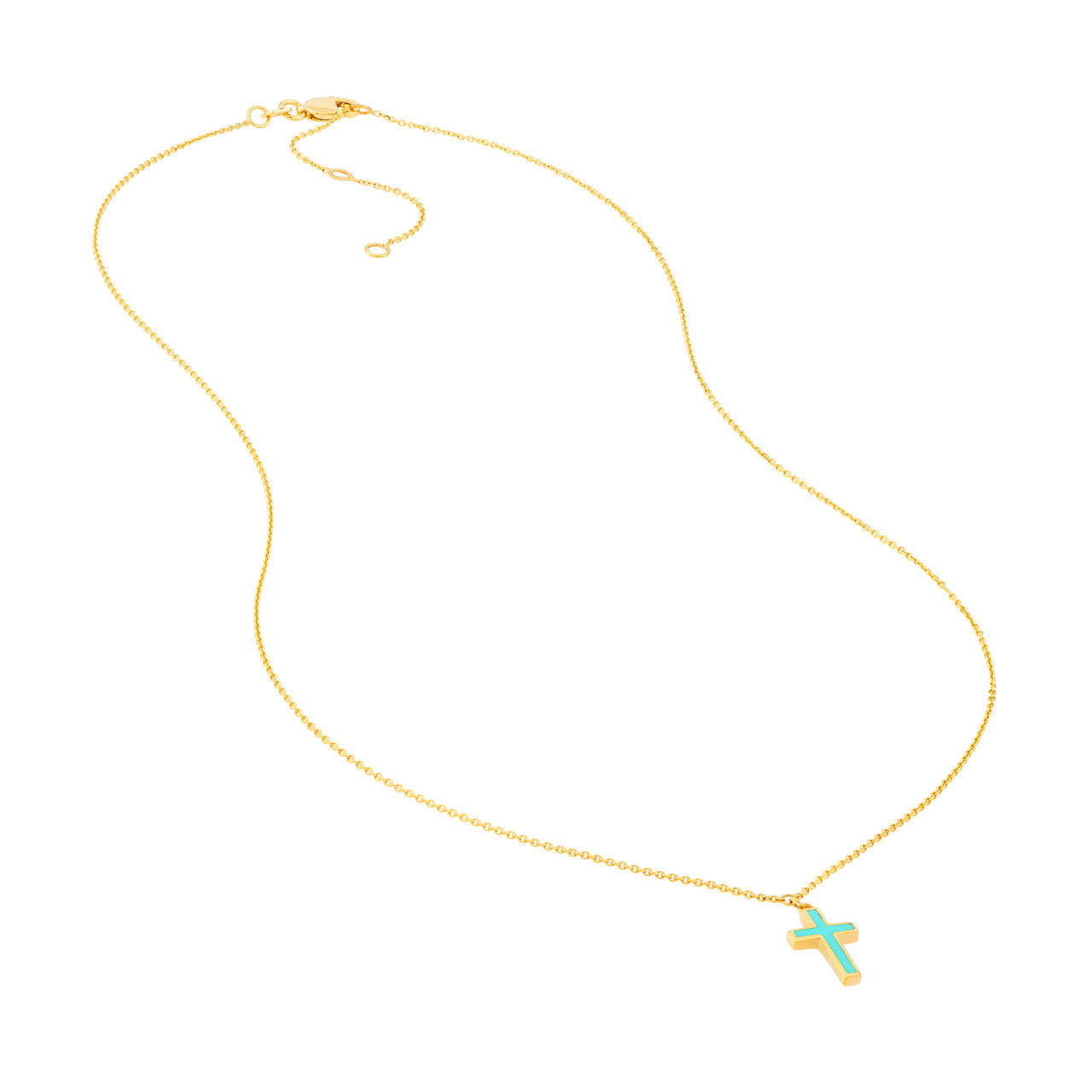 14k Gold Mint Green Cain Necklace