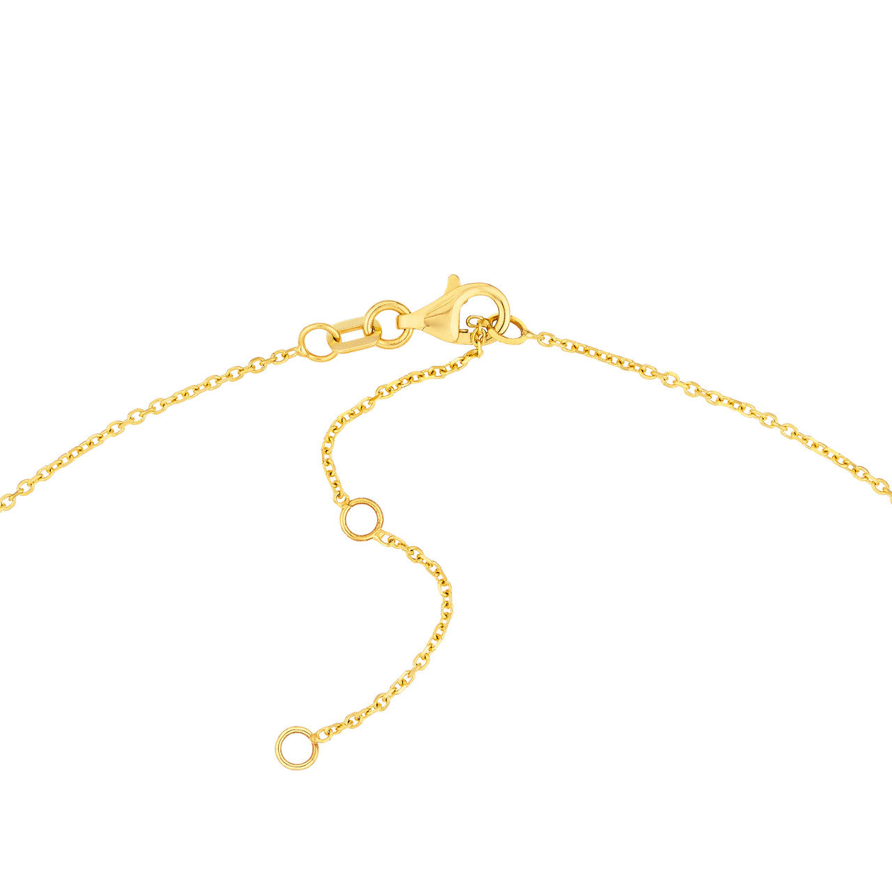 14k Gold White Enamel Cross Necklace