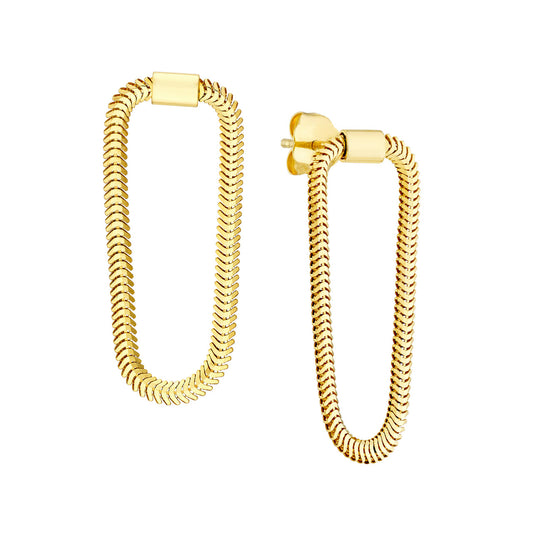 14k Gold Loop Snake Chain Earrings