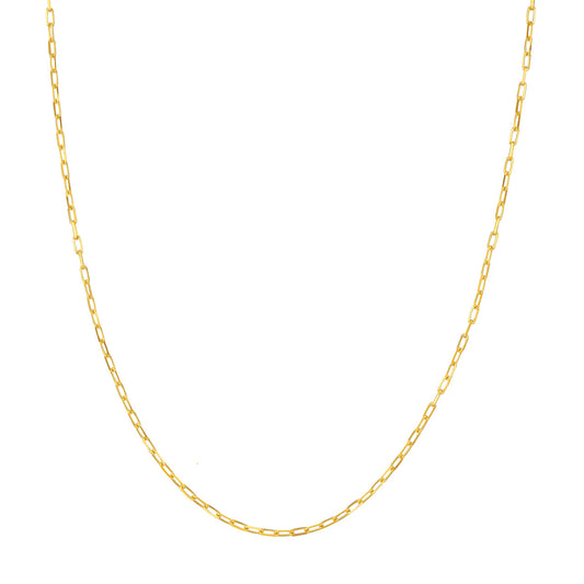 14k Gold Petite 18 Inch Paperclip Chain