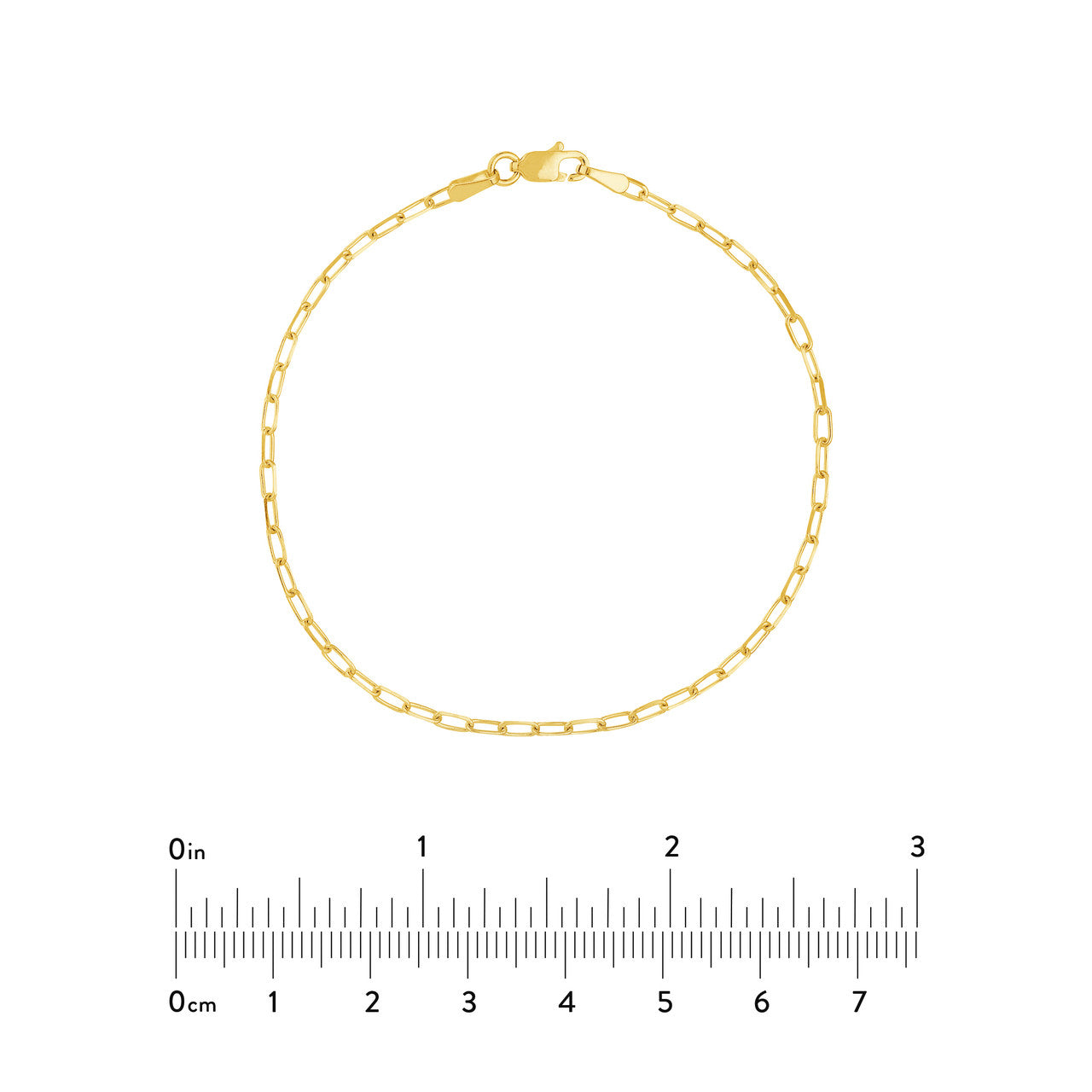 14k Paperclip Dainty Bracelet - Yellow Gold