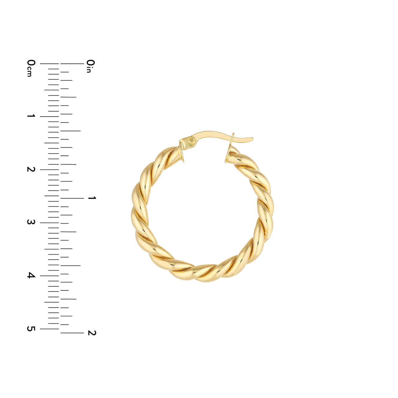 14k Gold Twist Large Hoop Earrings