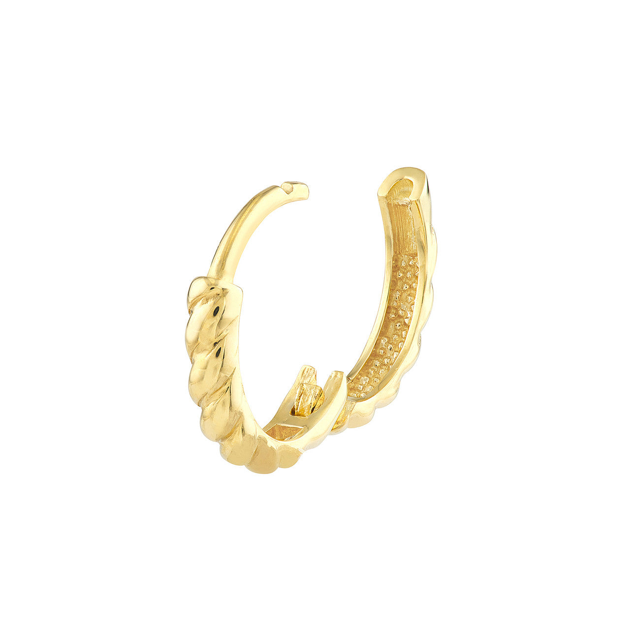 14k Gold Small Twist Huggie Earrings