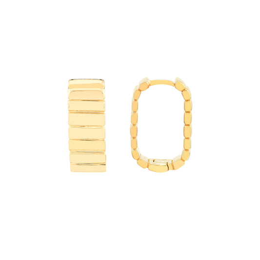 14k Gold Ribbed Earrings