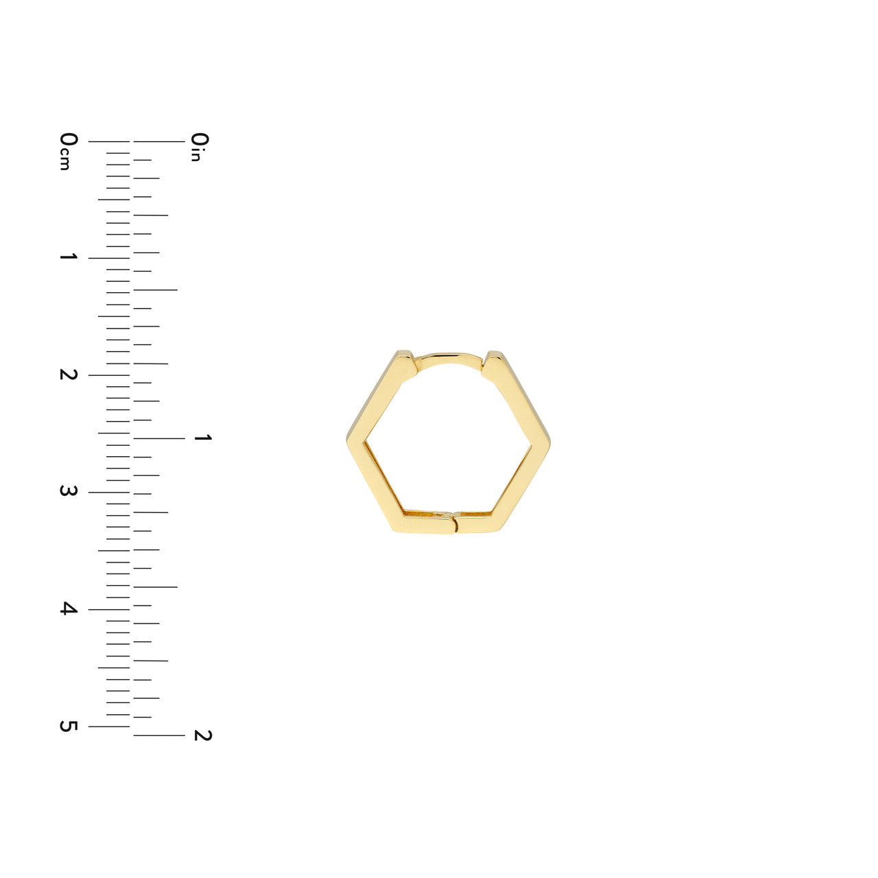 14k Gold Pentagon Huggie Earrings