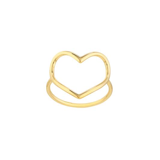 14k Gold Open Heart Ring